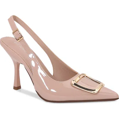Berness Buckle Slingback Stiletto Pump In Beige