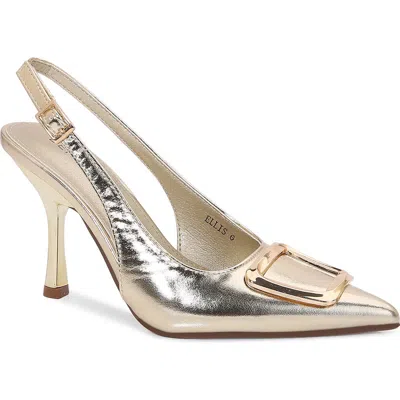 Berness Buckle Slingback Stiletto Pump In Gold