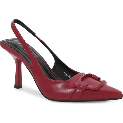 Berness Buckled Pointed Toe Slingback Pump In Burgundy