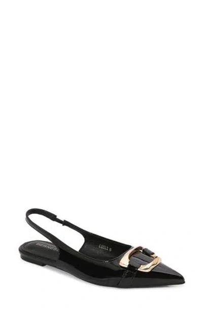 Berness Caeli Buckle Slingback Flat In Black