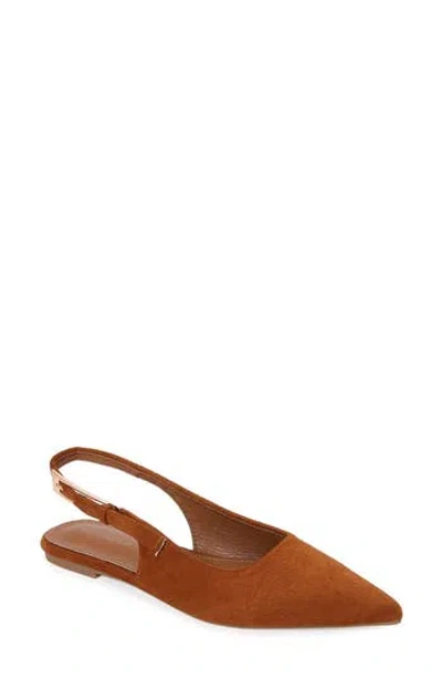Berness Caitriona Pointed Toe Slingback Flat In Brown