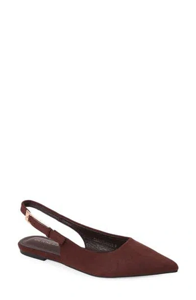 Berness Caitriona Pointed Toe Slingback Flat In Brown