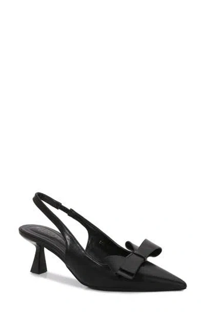 Berness Calliope Asymmetric Bow Slingback Pump In Black