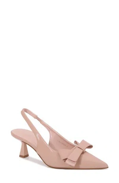 Berness Calliope Asymmetric Bow Slingback Pump In Sand