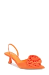 Berness Camellia Flower Slingback Pump In Orange