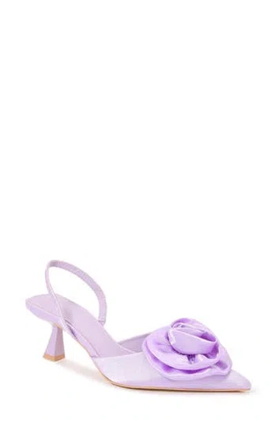 Berness Camellia Flower Slingback Pump In Purple