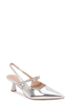 Berness Camille Rhinestone Pointed Toe Slingback Pump In Silver