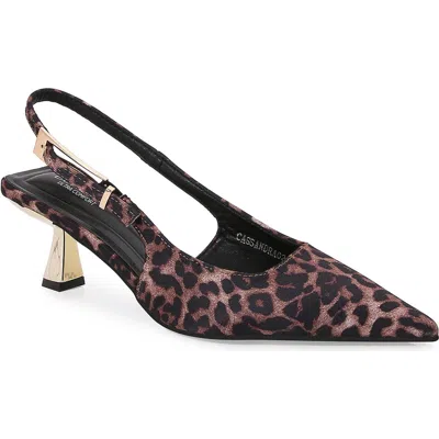 Berness Cassandra Kitten Heel Slingback Pump In Animal Print