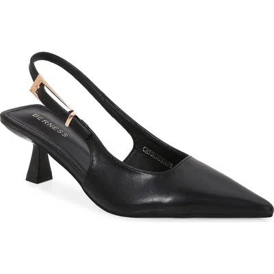 Berness Cassandra Slingback Kitten Heel Pump In Black