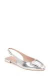 Berness Catherine Slingback Flat In Silver