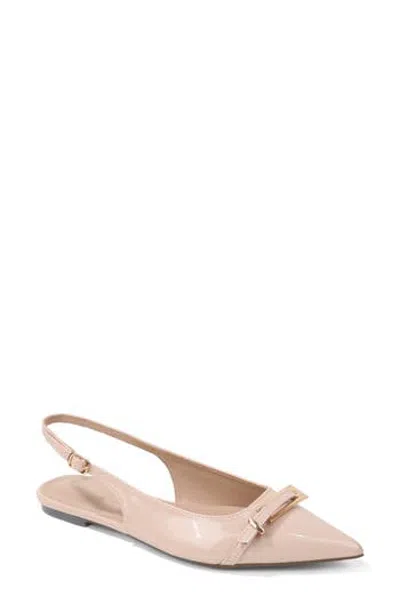 Berness Chantal Pointed Toe Slingback Flat In Beige