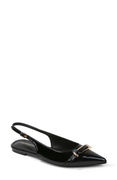 Berness Chantal Pointed Toe Slingback Flat In Black