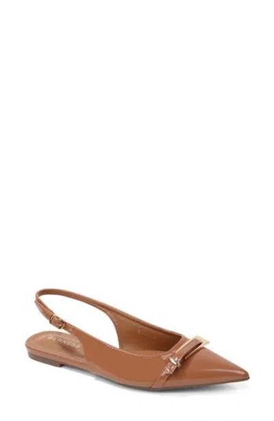 Berness Chantal Pointed Toe Slingback Flat In Camel