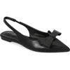 Berness Cinnamon Bow Slingback Flat In Black