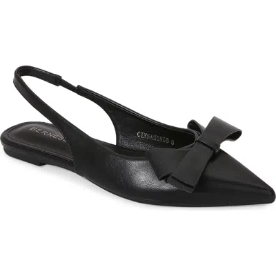 Berness Cinnamon Bow Slingback Flat In Black