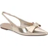 Berness Cinnamon Bow Slingback Flat In Gold