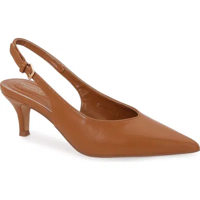 Berness Clarabelle Pointed Toe Slingback Pump In Brown
