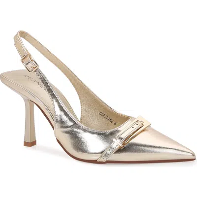Berness Coraline Pointed Toe Slingback Pump In Gold