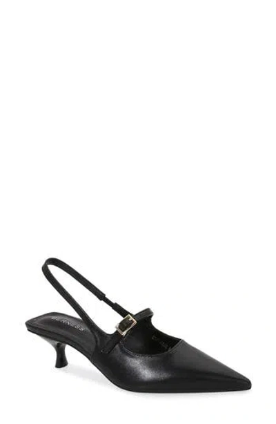 Berness Corrie Pointed Toe Buckle Slingback Kitten Heel Pump In Black