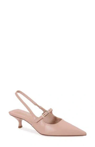 Berness Corrie Pointed Toe Buckle Slingback Kitten Heel Pump In Pink