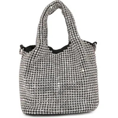Berness Crystal Bucket Bag In Silver