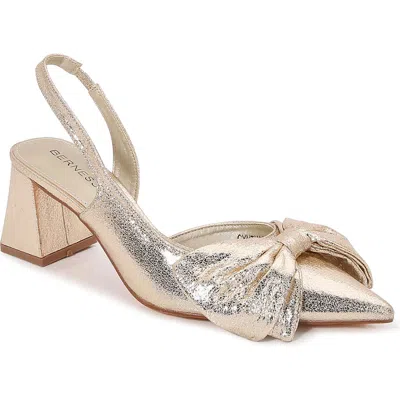 Berness Cynthia Pointed Toe Slingback Pump In Gold
