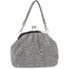 Berness Embellished Handle Rhinestone Frame Clutch In Silver