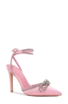 Berness Embellished Satin Ankle Strap Pump In Pink