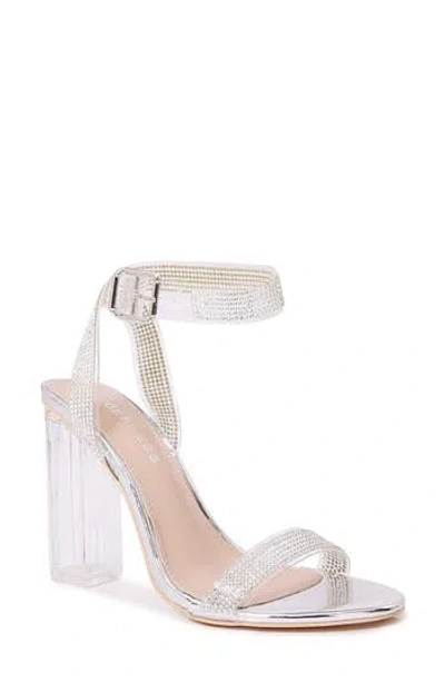 Berness Ember Rhinestone Clear Sandal In Silver