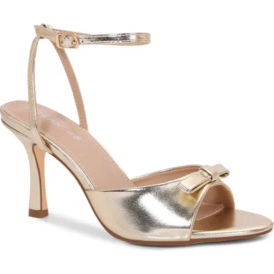 Berness Farida Faux Leather Ankle Strap Sandal In Gold