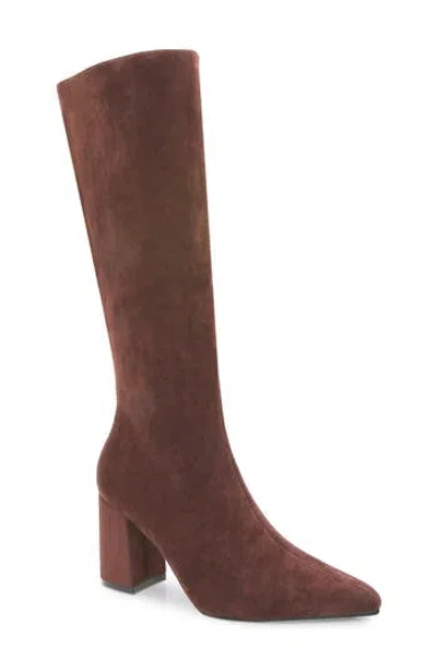 Berness Faux Suede Knee High Boot In Brown