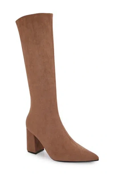 Berness Faux Suede Knee High Boot In Brown