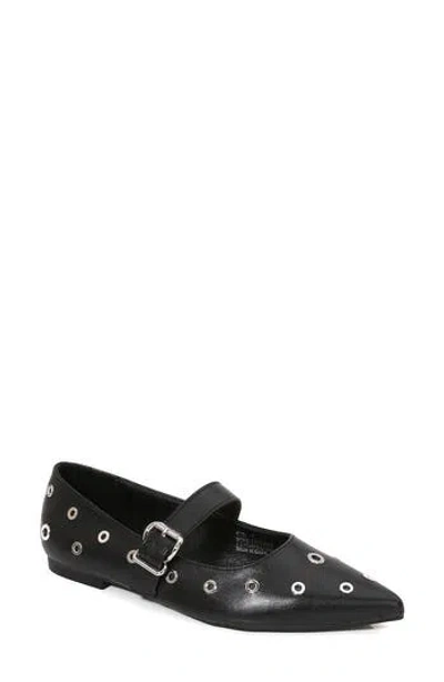 Berness Friedrich Grommet Pointed Toe Mary Jane Flat In Black