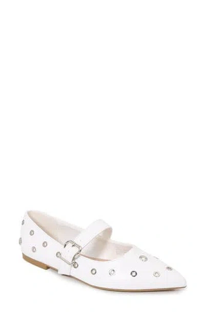 Berness Friedrich Grommet Pointed Toe Mary Jane Flat In White