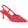 Berness Heidi Lace Slingback Pump In Red
