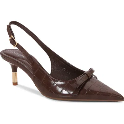 Berness Helga Croc Embossed Slingback Pump In Brown
