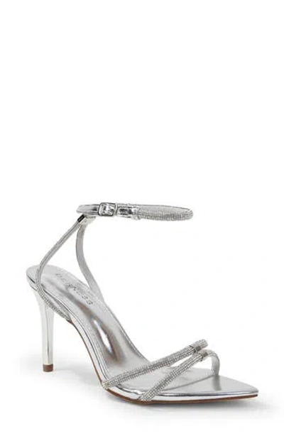 Berness Hellene Rhinestone Ankle Strap Sandal In Silver