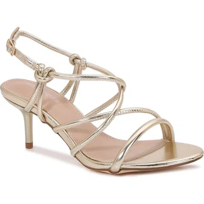 Berness Honesty Strappy Kitten Heel Sandal In Gold
