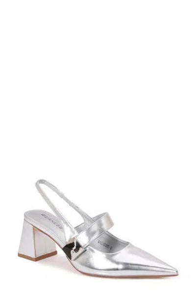 Berness Inset Strap Slingback Pump In Silver