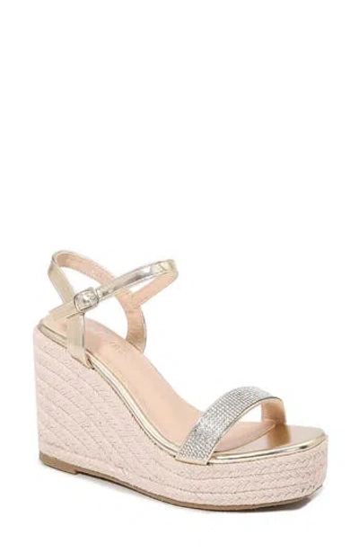 Berness Jacinta Rhinestone Epsadrille Wedge Platform Sandal In Gold