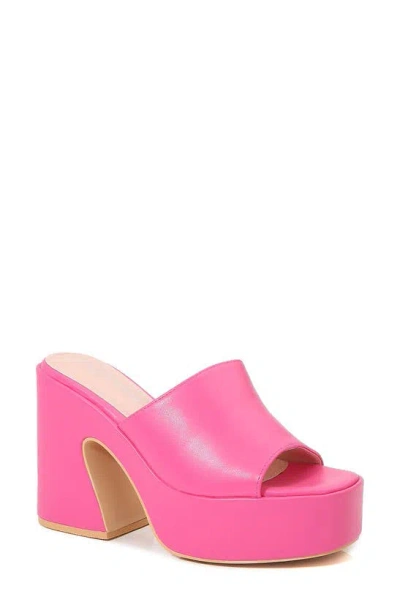 Berness Jensen Platform Sandal In Hot Pink