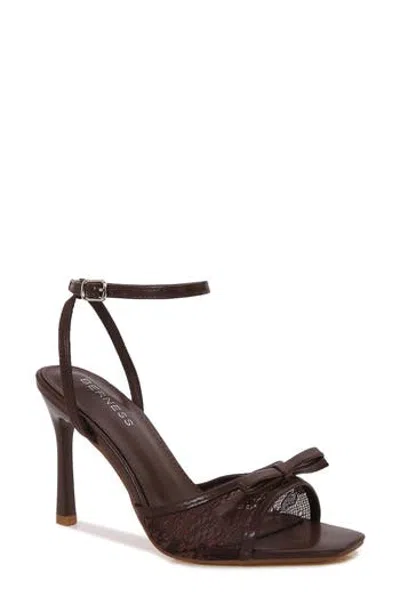 Berness Jerry Lace Bow Sandal In Brown