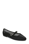Berness Jessica Mesh Mary Jane Flat In Black Mesh