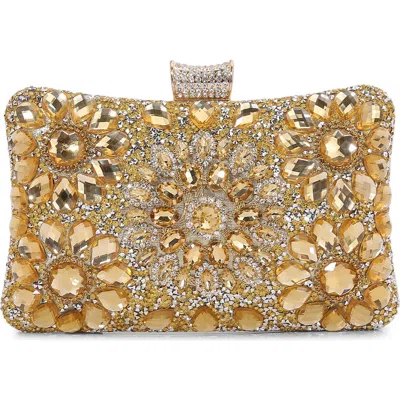 Berness Jewel Rhinestone Clutch In Gold