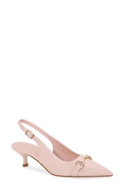 Berness Juliette Pointed Toe Kitten Heel Slingback Pump In Pink