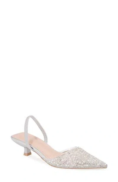 Berness Kitten Heel Slingback Pump In Silver