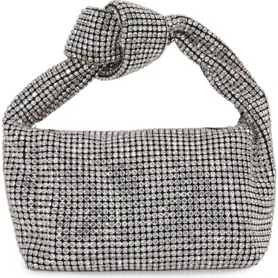Berness Knotted Handle Rhinestone Bag In Silver