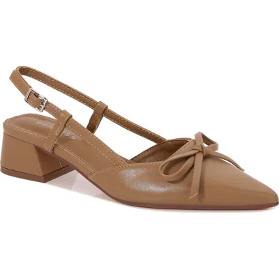Berness Maxine Pointed Toe Slingback Pump In Brown