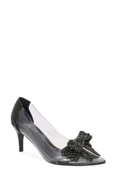 Berness Nala Rhinestone Clear Pump In Black