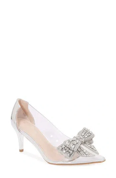 Berness Nala Rhinestone Clear Pump In Transparent